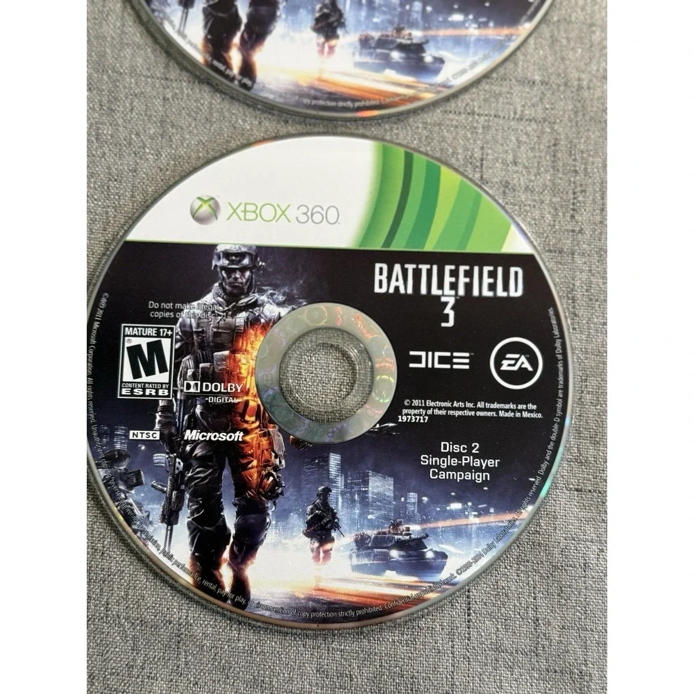 Battlefield 3 (Disc 1‎ & 2) Microsoft Xbox 360 Game Discs Only EA 2011